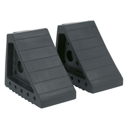 Sealey WC01 Rubber Wheel Chocks - Pair Sealey