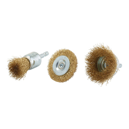 Draper 07435 Brassed Steel Crimped Wire Brush Set 3 Piece Draper