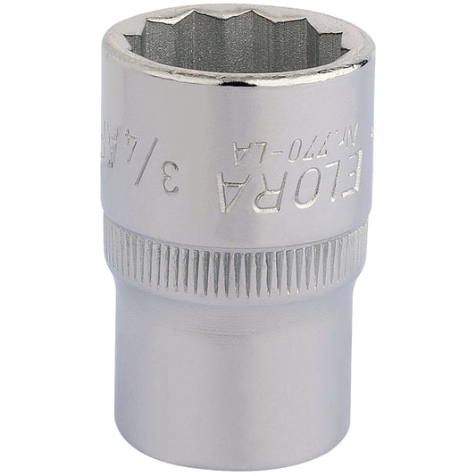 Elora 24418 Bi-Hexagon Socket 1/2" Sq. Dr. 3/4" Elora
