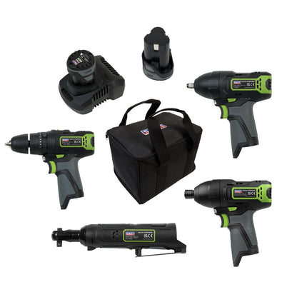 Sealey CP108VCOMBO2 4 x 10.8V SV10.8 Series Cordless Combo Kit - 2 Batteries Sealey