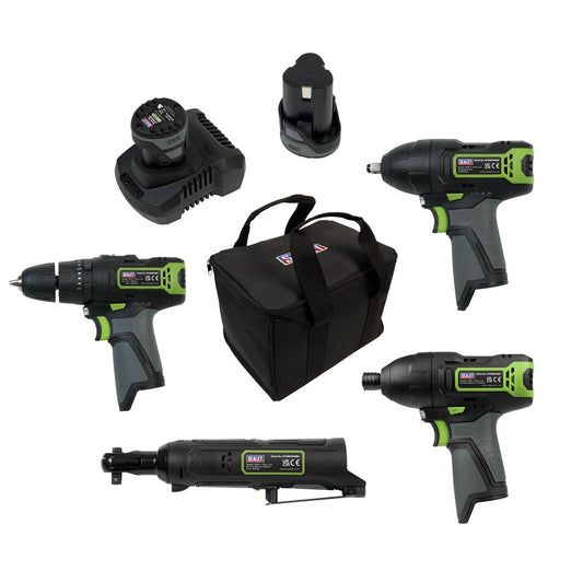 Sealey CP108VCOMBO2 4 x 10.8V SV10.8 Series Cordless Combo Kit - 2 Batteries Sealey