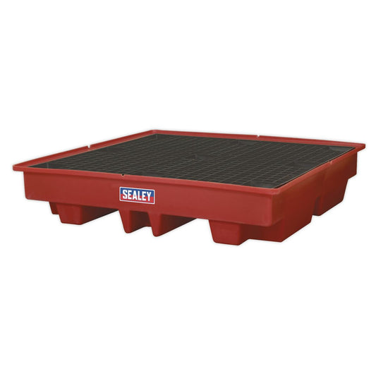Sealey DRP13 Polyethylene Barrrel Bund Spill Pallet 1280 x 1280 x 275mm Sealey
