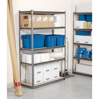 Draper 21663 Expert Heavy Duty Steel Shelving Unit 5 Shelves L1220 x W450 x H1830mm Draper