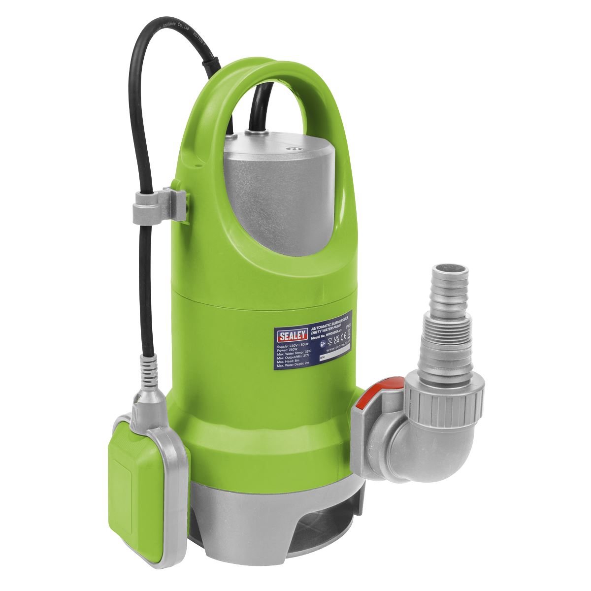 Sealey WPD235A Submersible Dirty Water Pump Automatic 225L/min 230V Sealey