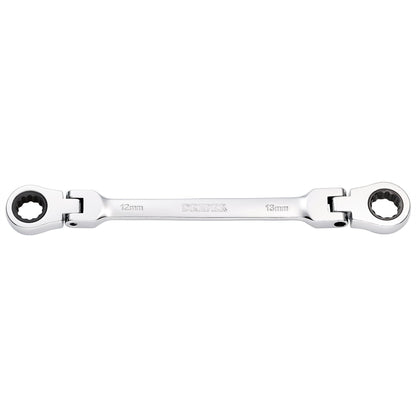 Draper 27746 HI-TORQ® Metric Flexible Head Double Ring Ratchet Spanner 12 x 13mm Draper