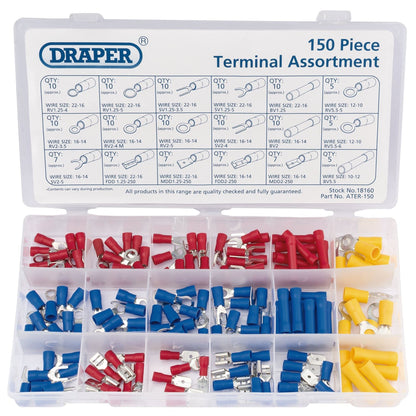 Draper 18160 Insulated Terminal Assortment 150 Piece Draper