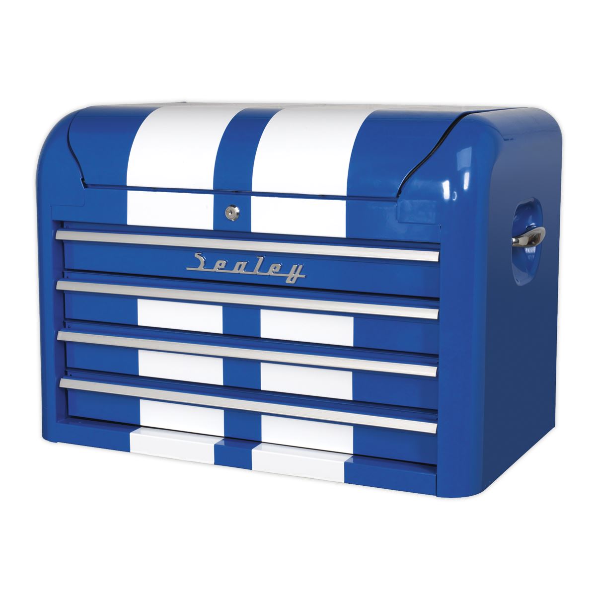 Sealey AP28104BWS Topchest 4 Drawer Retro Style - Blue with White Stripes Sealey