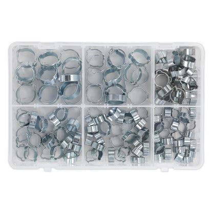 Sealey AB044DE O-Clip Double Ear Assortment 140pc - Zinc Plated Sealey