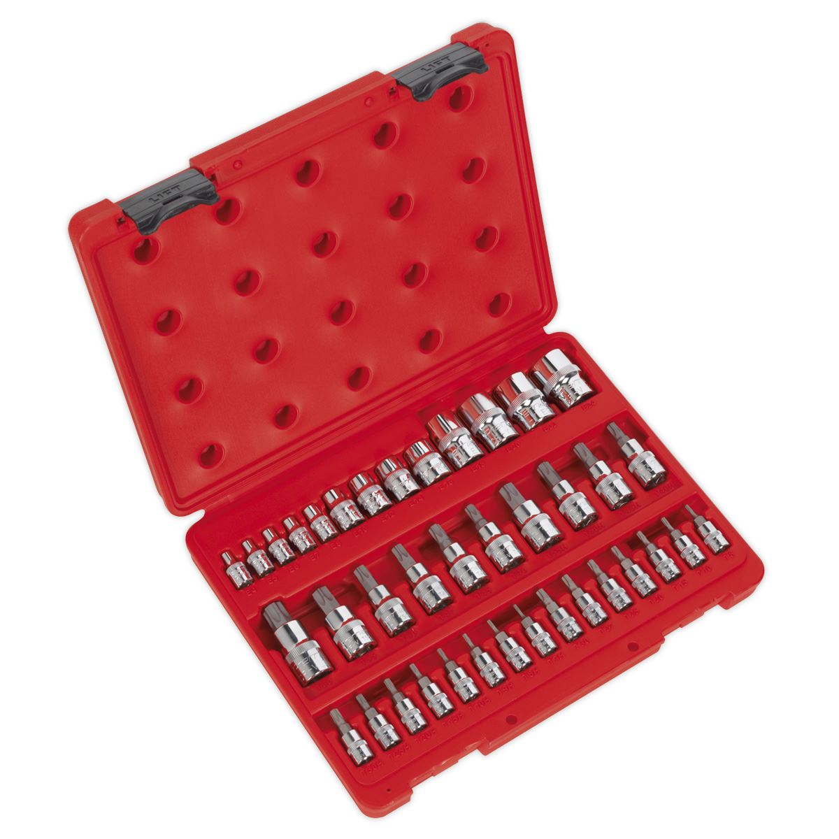 Sealey AK6197 TRX-Star* Socket & Security Socket Bit Set 38pc 1/4" 3/8" & 1/2"Sq Drive Sealey