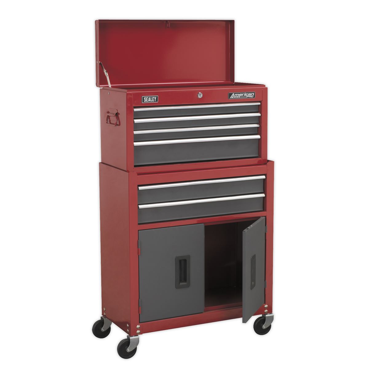 Sealey AP2200BB Topchest & Rollcab Combination 6 Drawer with Ball-Bearing Slides- Red Sealey