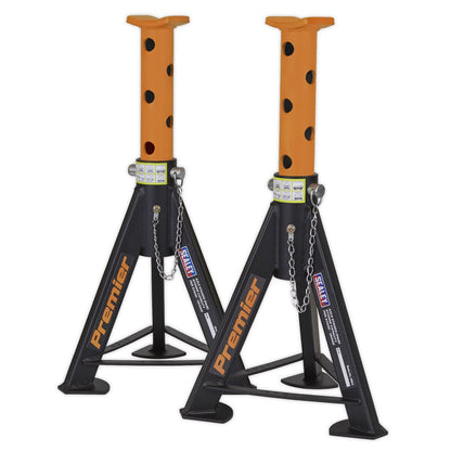 Sealey AS6O Premier Axle Stands (Pair) 6 Tonne Capacity per Stand - Orange Sealey