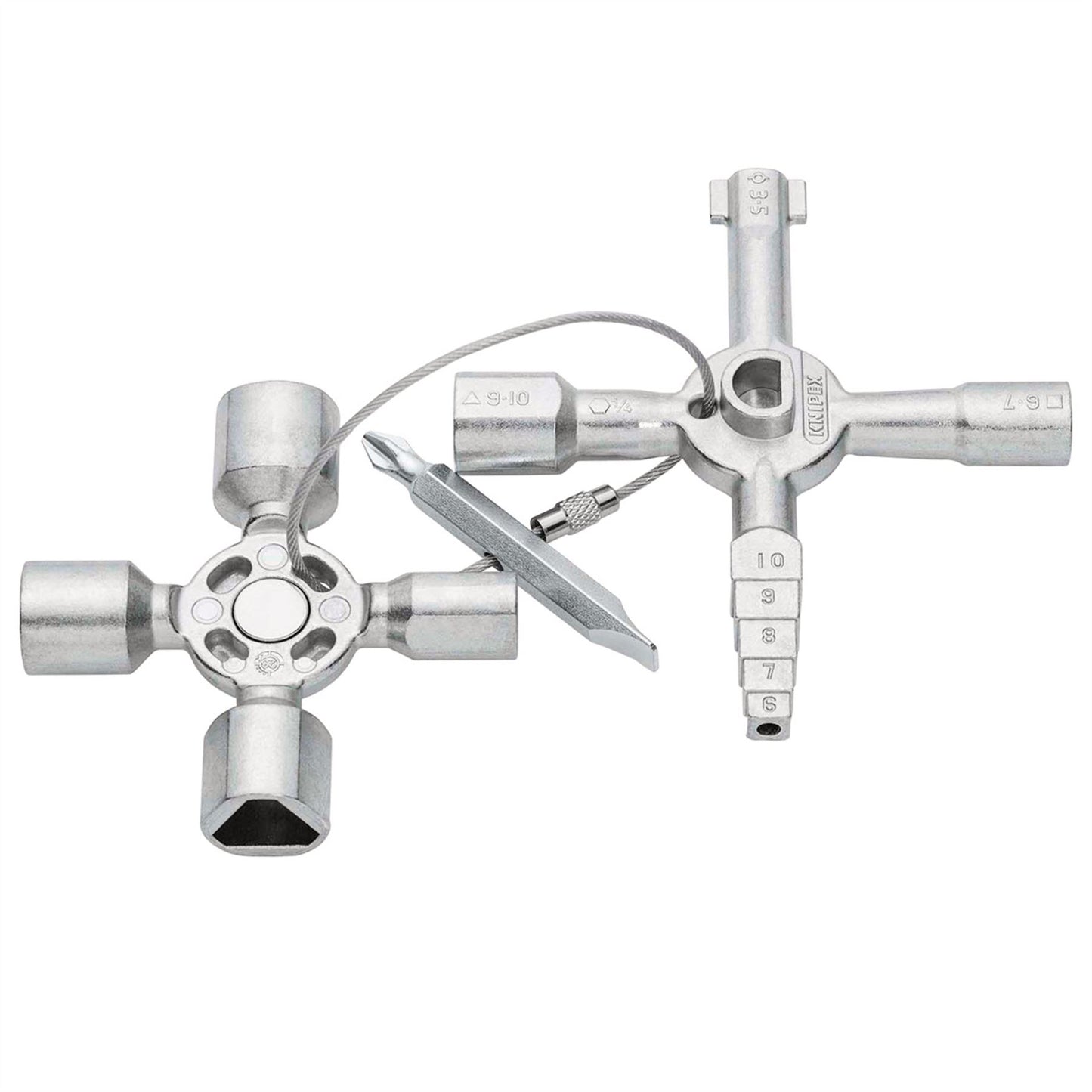 Knipex 23608 00 11 01 TwinKey® Control Cabinet Key for all standard cabinets and shut-off systems 92mm Knipex