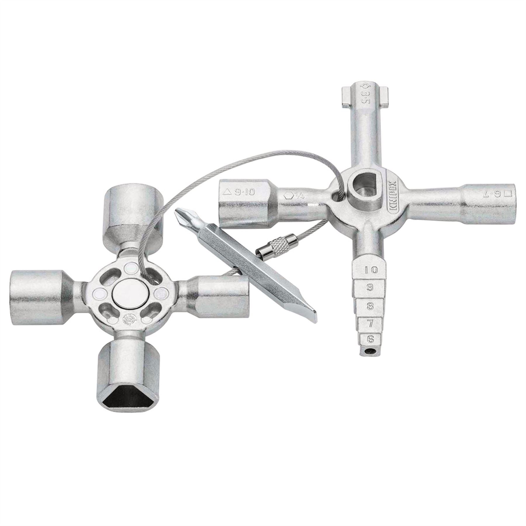 Knipex 23608 00 11 01 TwinKey® Control Cabinet Key for all standard cabinets and shut-off systems 92mm Knipex