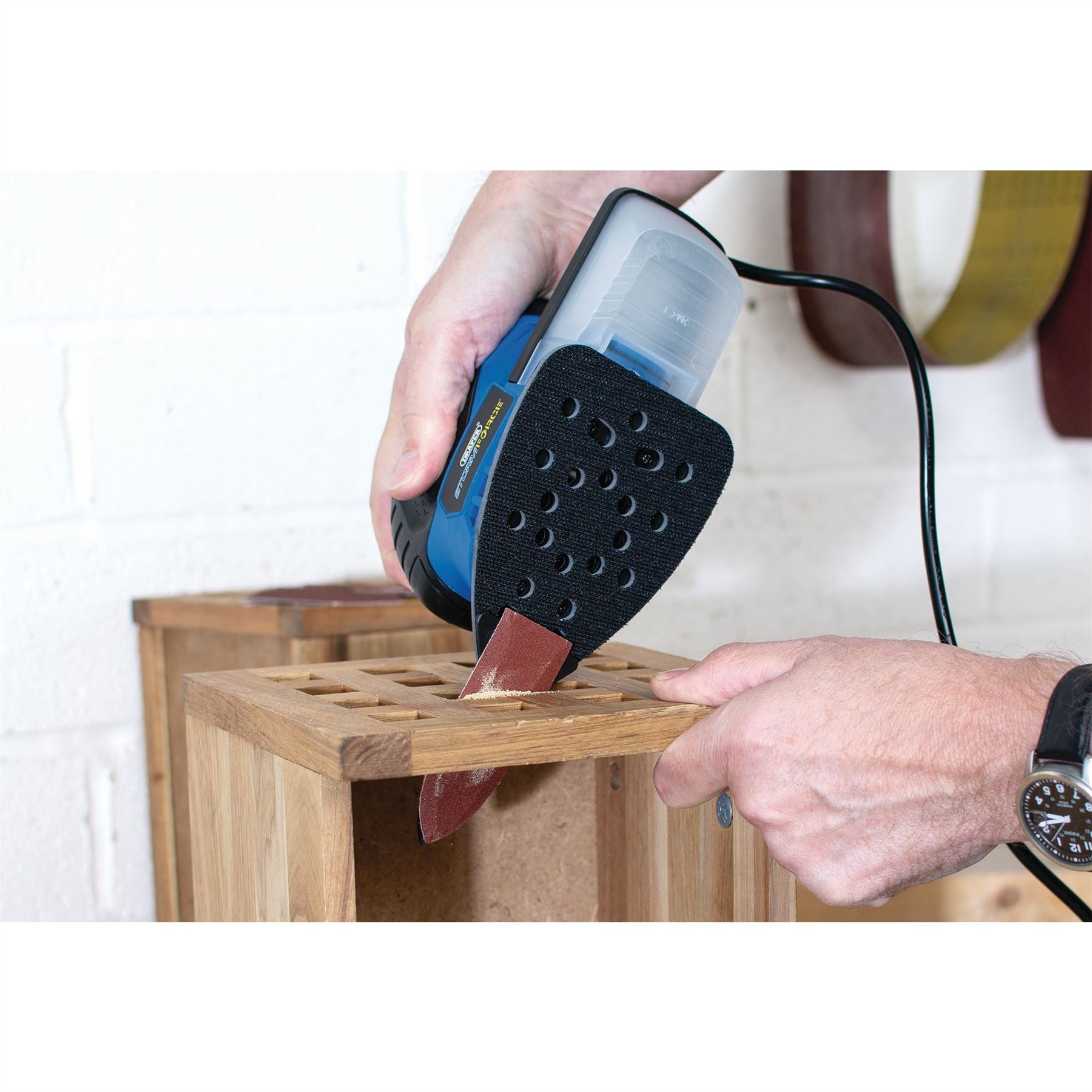 Draper 99259 Assorted Hook and Loop Aluminium Oxide Sanding Sheets 32 x 92mm Pack of 10 Draper