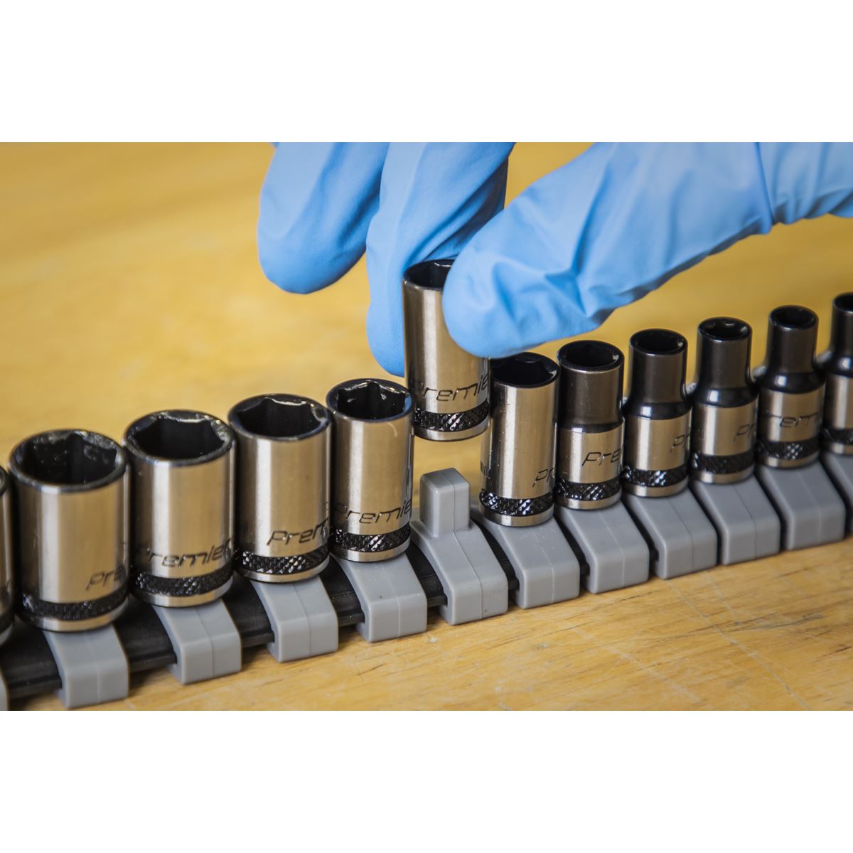 Sealey AK7990 Socket Set 13pc 1/4"Sq Drive Metric - Premier Black Sealey