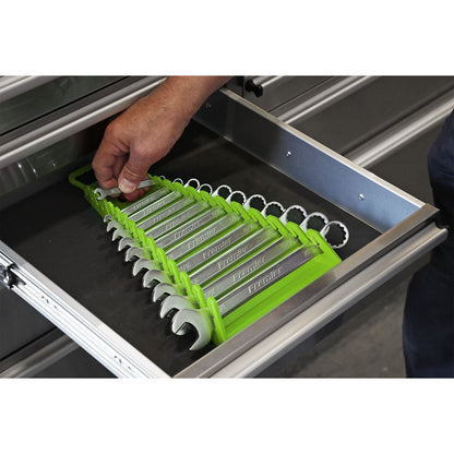 Sealey WR09HV Reverse Spanner Rack Capacity 15 Spanners Hi-Vis Green Sealey