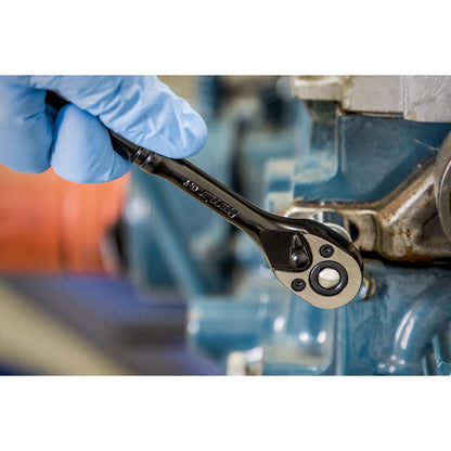 Sealey AK7997 Ratchet Wrench 1/4"Sq Drive - Premier Black Sealey