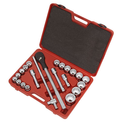 Sealey AK2598 Socket Set 22pc 3/4"Sq Drive 12-point WallDrive® Metric Sealey