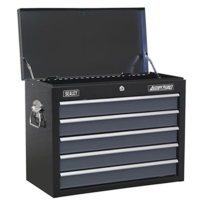 Sealey AP3505TB Topchest 5 Drawer with Ball-Bearing Slides - Black/Grey Sealey