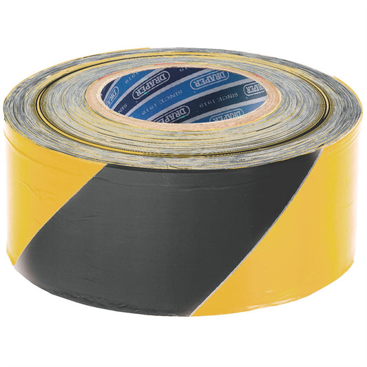 Draper 69009 Barrier Tape Roll 500m x 75mm Black and Yellow Draper