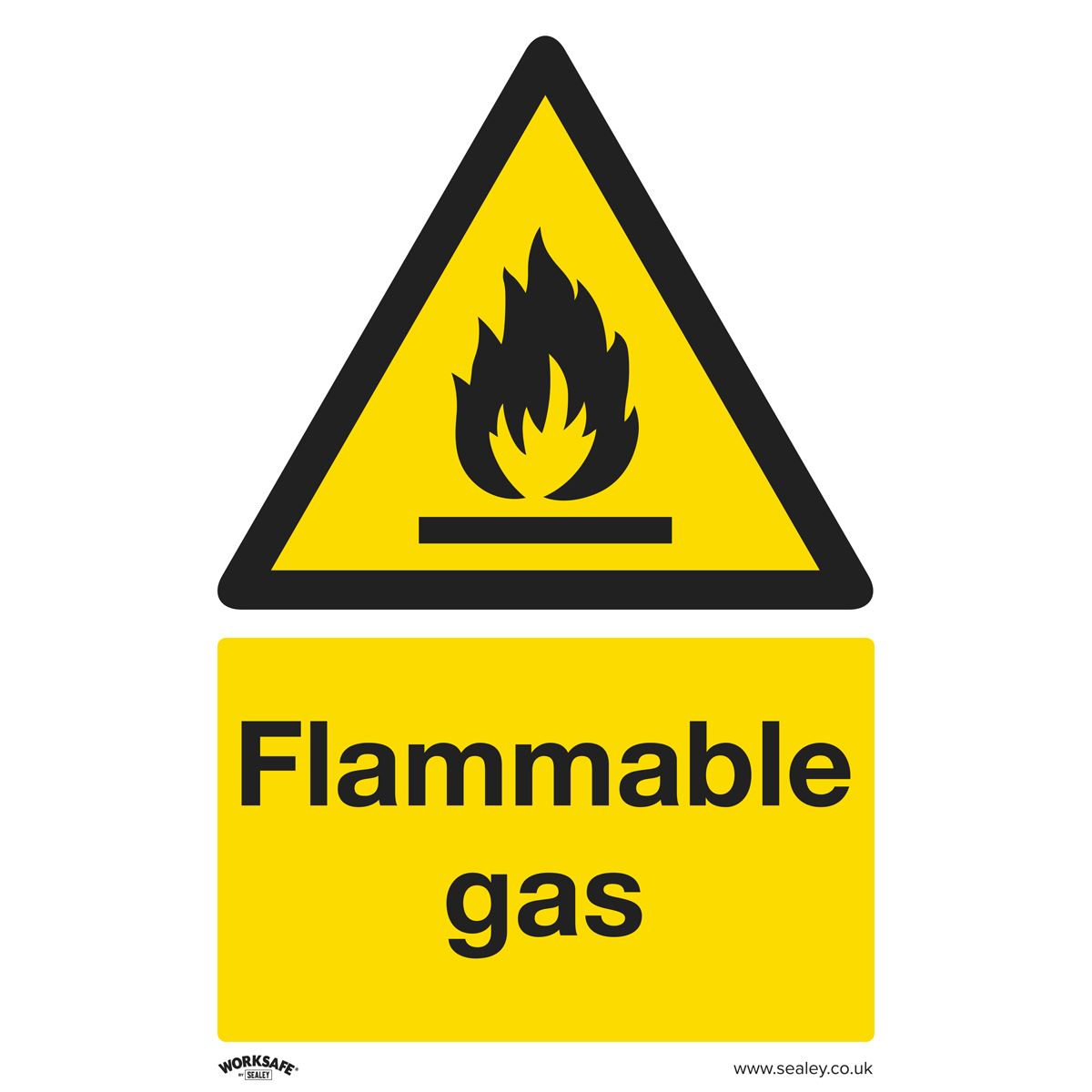 Sealey SS59V1 Warning Safety Sign - Flammable Gas - Self-Adhesive Vinyl Sealey