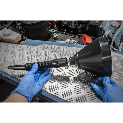 Sealey F6 Funnel with Flexible Spout & Filter Ø160mm Sealey