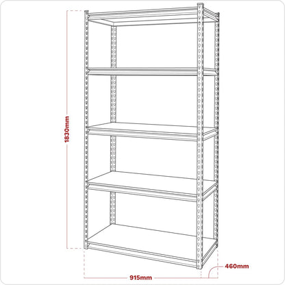 Sealey AP900R Racking Unit with 5 Shelves 340kg Capacity Per Level Sealey