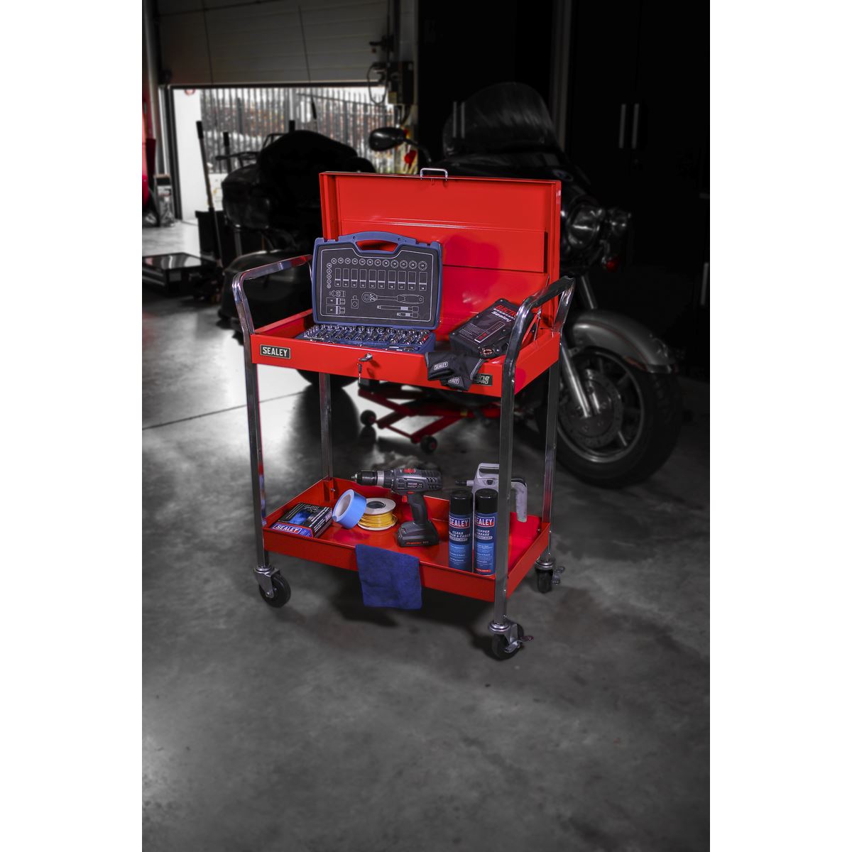 Sealey CX104 Trolley 2-Level Heavy-Duty with Lockable Top Sealey