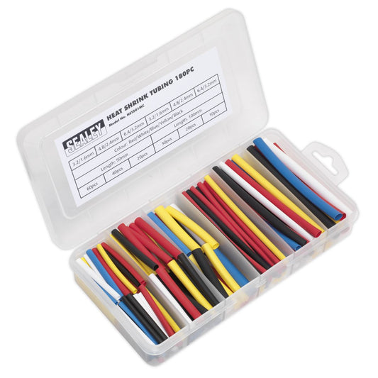 Sealey HST501MC Heat Shrink Tubing Assortment 180pc 50 & 100mm Mixed Colours Sealey
