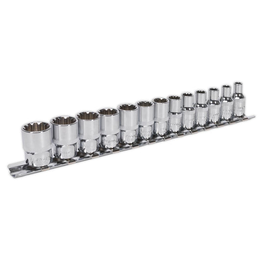 Sealey AK69813 Socket Set 13pc 1/4"Sq Drive Total Drive® Sealey