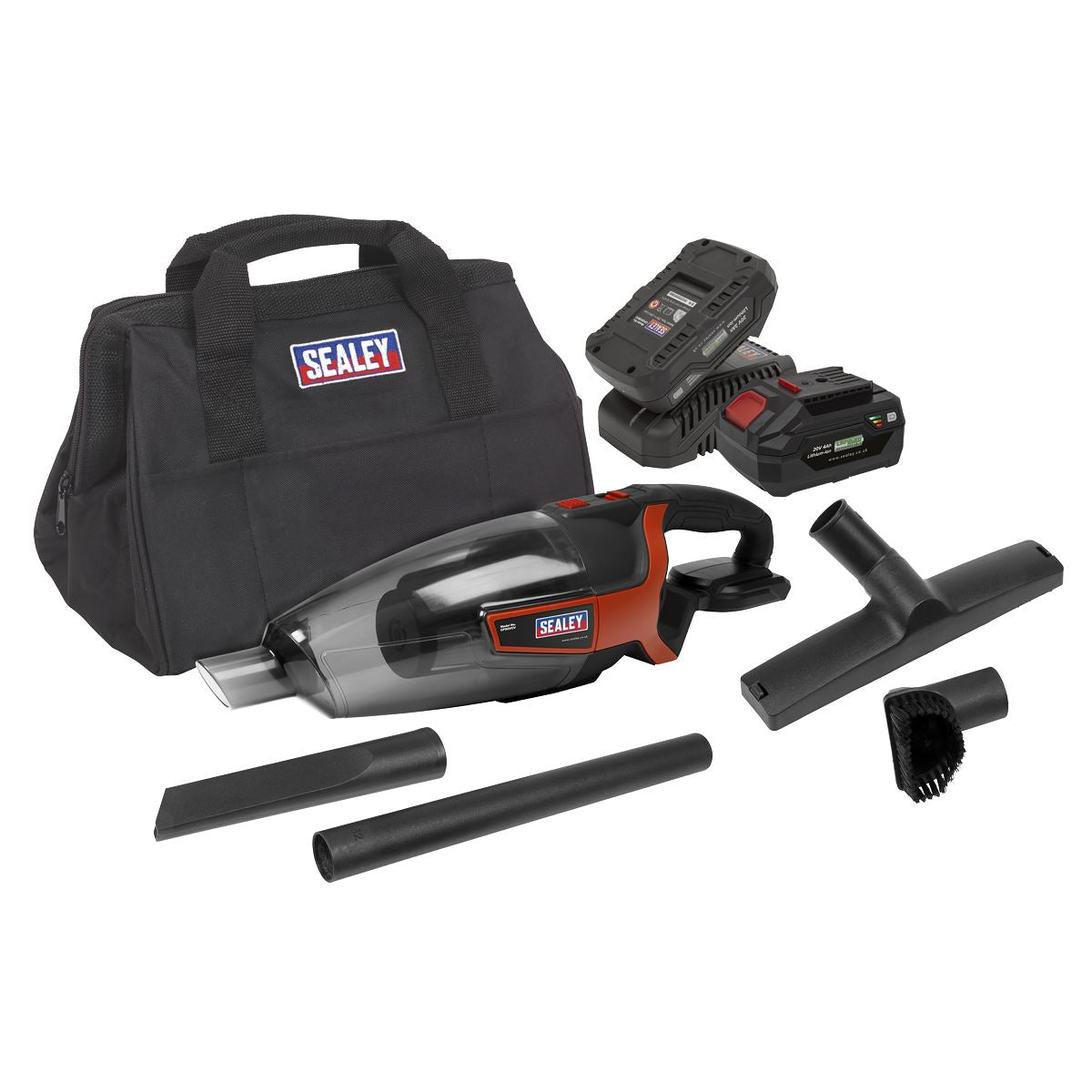 Sealey CP20VCVKIT Cordless Handheld Vacuum Cleaner 650ml 20V SV20 Series Kit - 2 Batteries Sealey