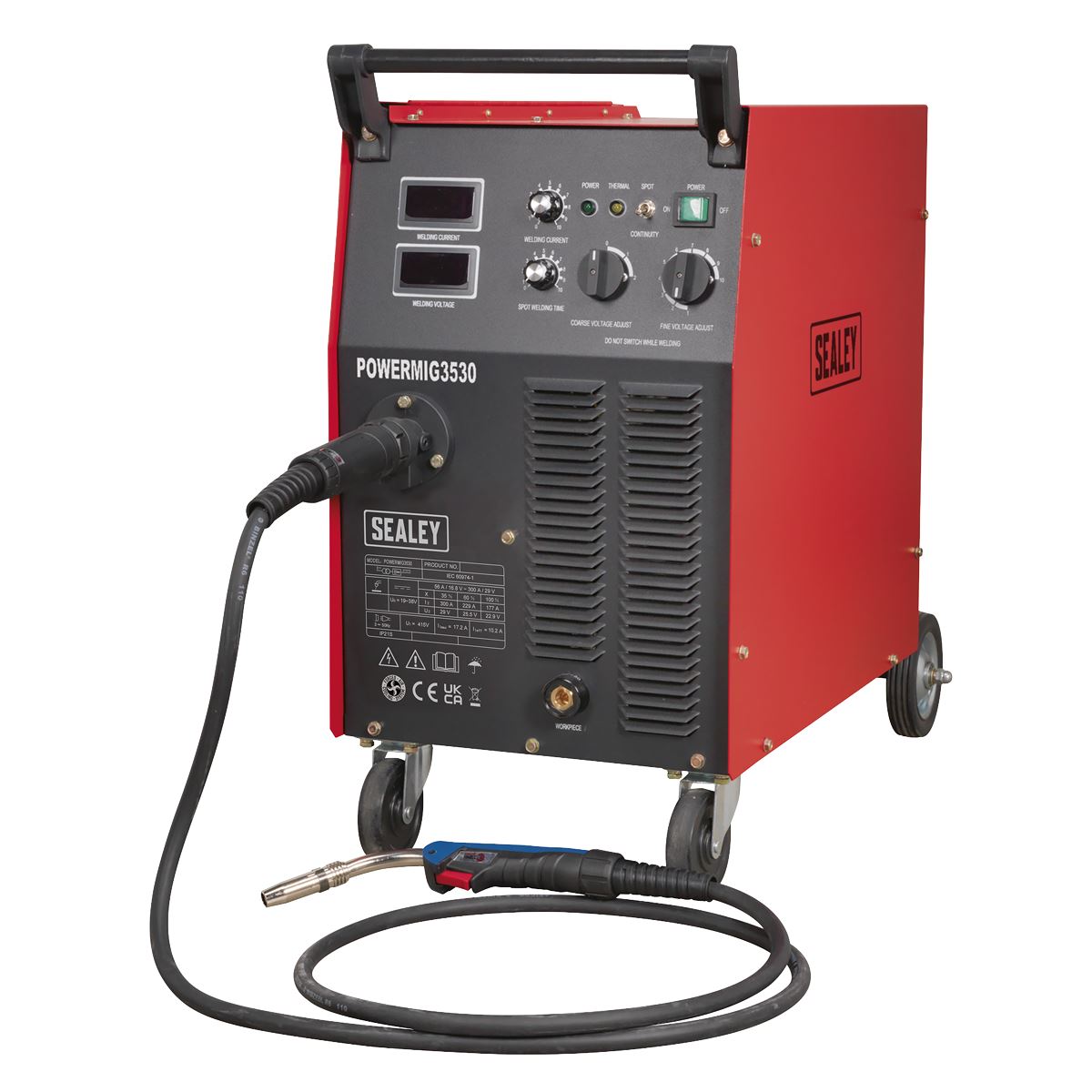 Sealey POWERMIG3530 Professional MIG Welder 300Amp 415V 3ph with Binzel® Euro Torch Sealey