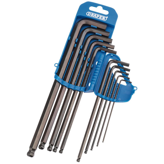 Draper 33719 Extra Long Metric Hex. and Ball End Hex. Key Set 10 Piece Draper