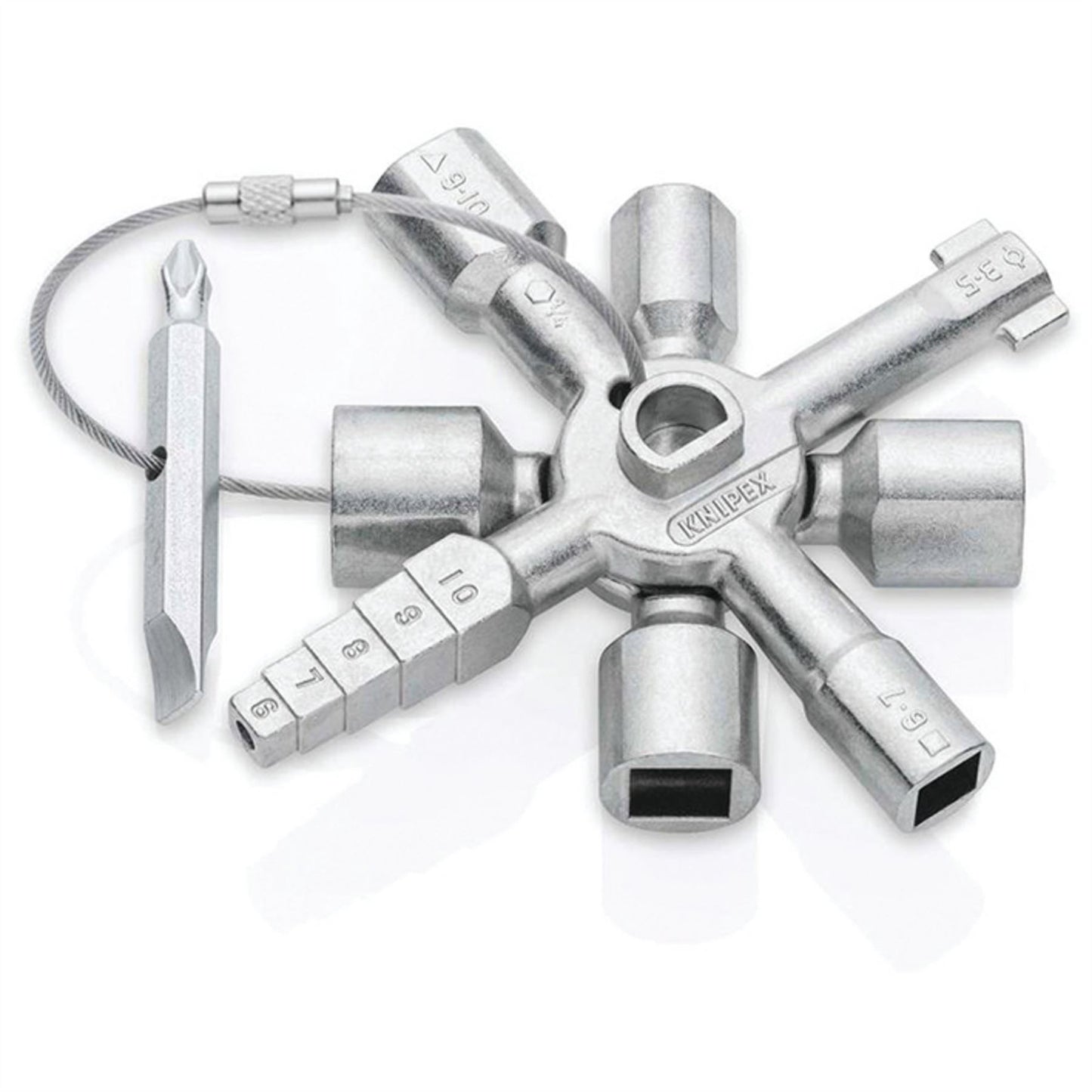 Knipex 23608 00 11 01 TwinKey® Control Cabinet Key for all standard cabinets and shut-off systems 92mm Knipex