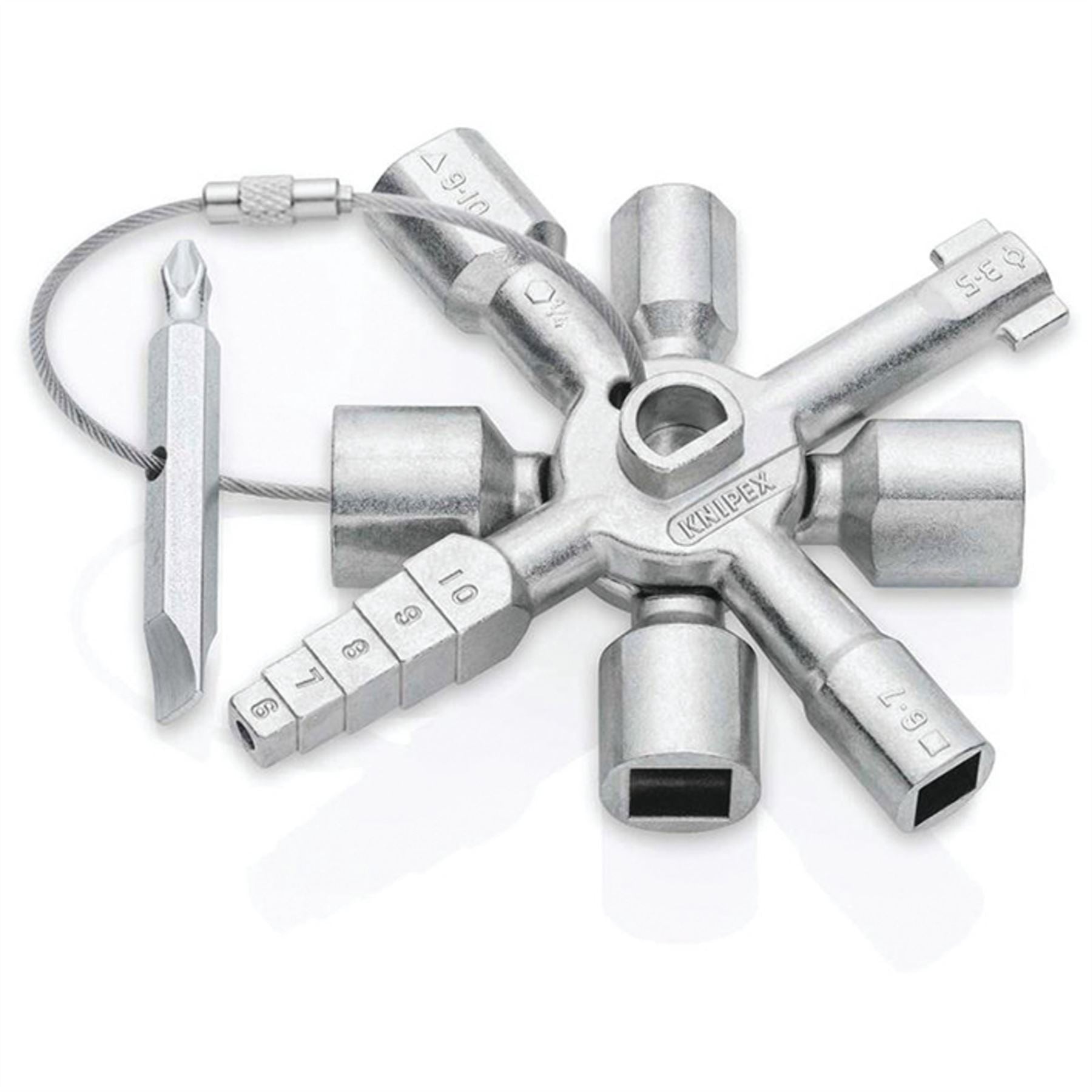 Knipex 23608 00 11 01 TwinKey® Control Cabinet Key for all standard cabinets and shut-off systems 92mm Knipex