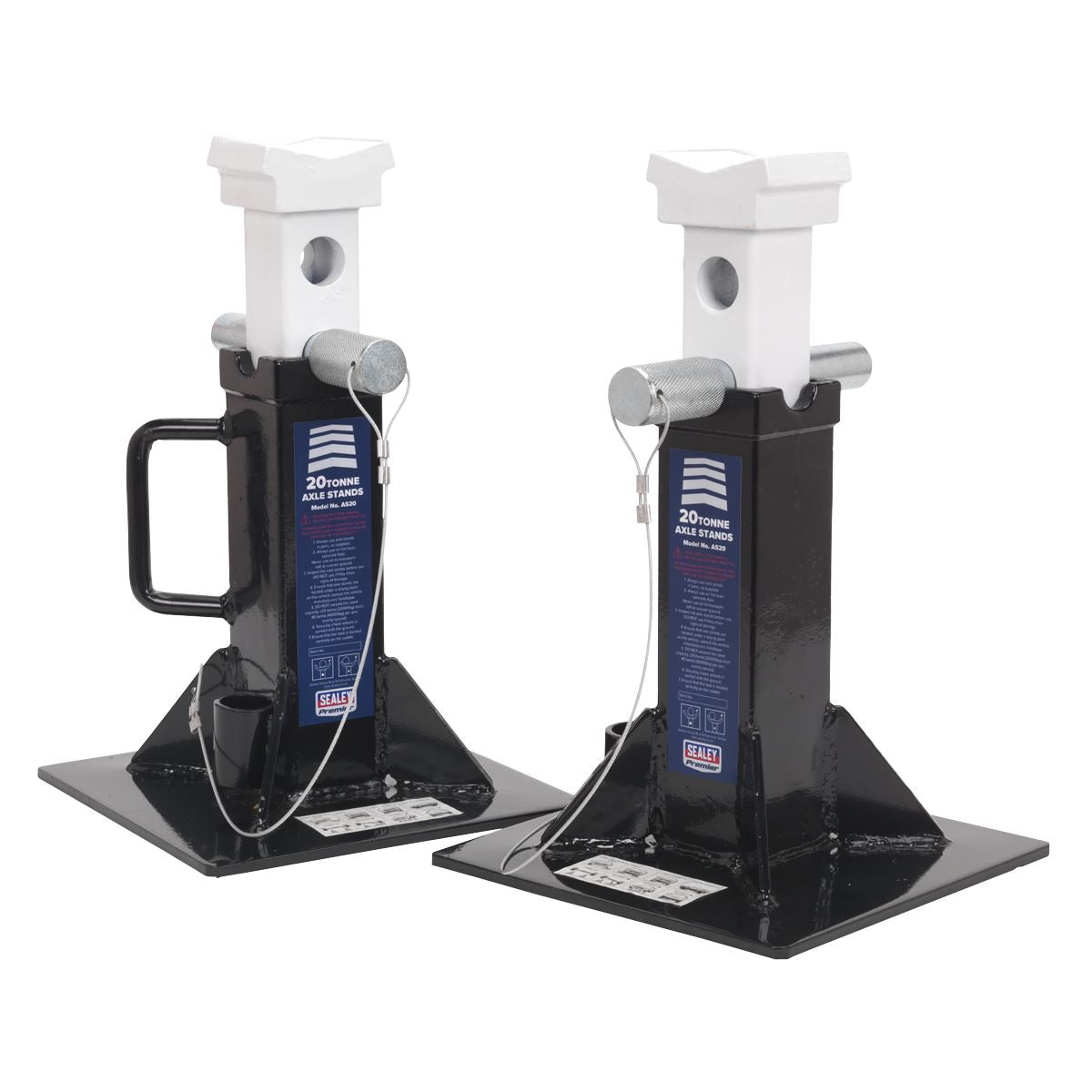 Sealey AS20 Premier Axle Stands (Pair) 20 Tonne Capacity per Stand Sealey
