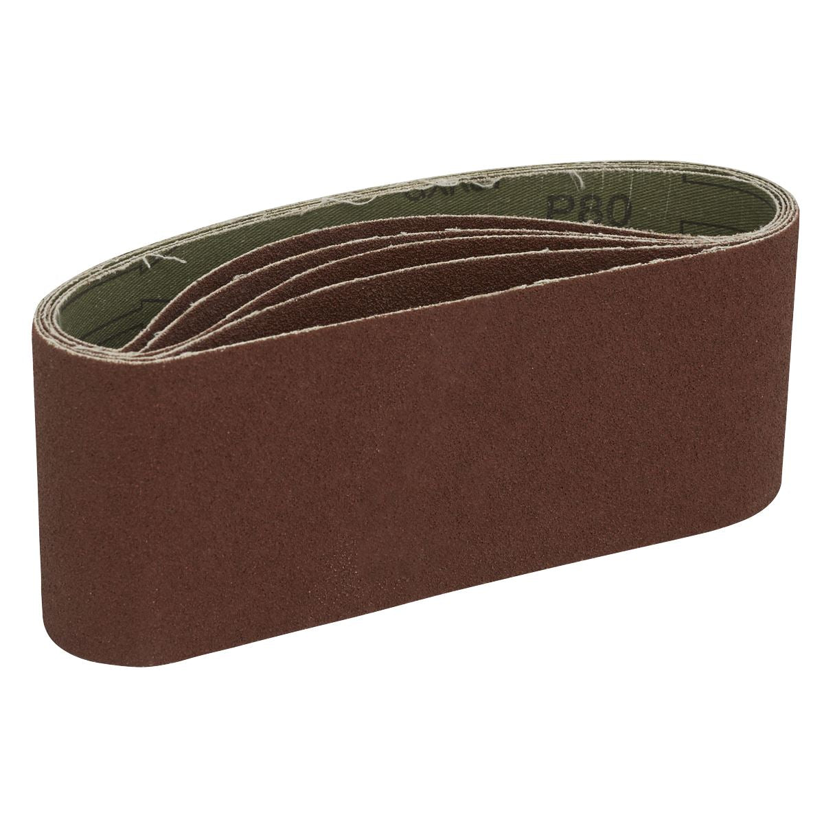 Sealey SB80457 Sanding Belt 76 x 457mm 80Grit Pack of 5 Sealey
