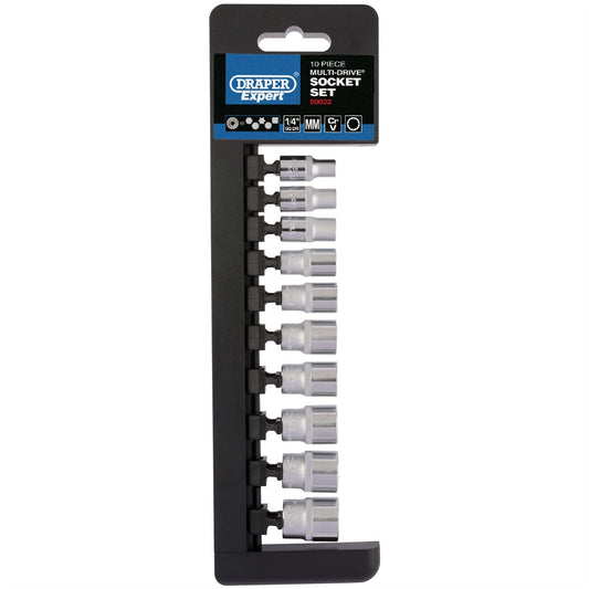 Draper 50022 Multi-Drive® Metric Socket Set 1/4" Sq. Dr. 10 Piece Draper