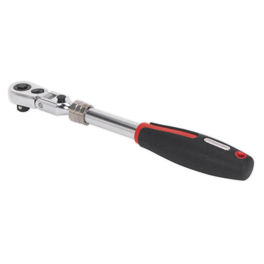 Sealey AK8983 Ratchet Wrench 3/8"Sq Drive Flexi-Head Extendable Premier Platinum Sealey