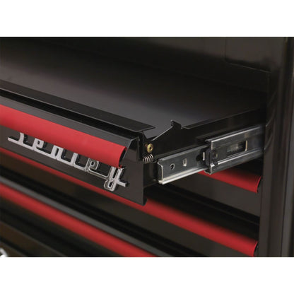 Sealey AP28104BR Topchest 4 Drawer Retro Style - Black with Red Anodised Drawer Pulls Sealey