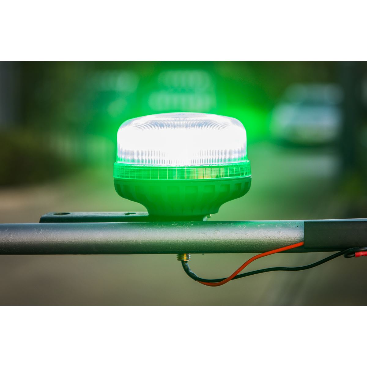 Sealey WB951LEDG Warning Beacon SMD LED 12/24V 12mm Bolt Fixing - Green Sealey