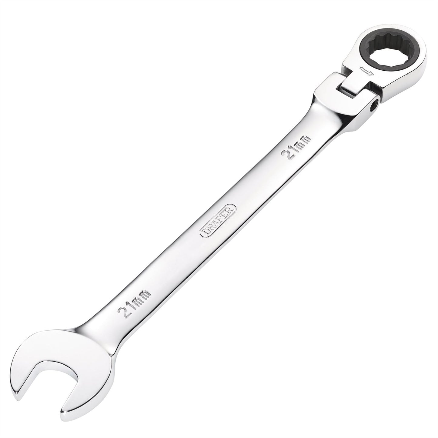 Draper 52022 HI-TORQ® Metric Flexible Head Ratcheting Combination Spanner 21mm Draper