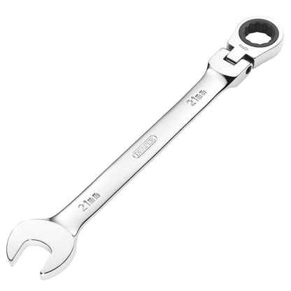 Draper 52022 HI-TORQ® Metric Flexible Head Ratcheting Combination Spanner 21mm Draper