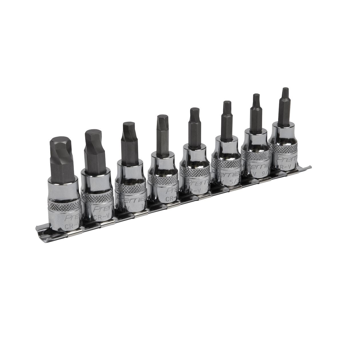 Sealey AK65603 Hex Socket Bit Set Lock-On™ 8pc 3/8"Sq Drive - Imperial Sealey