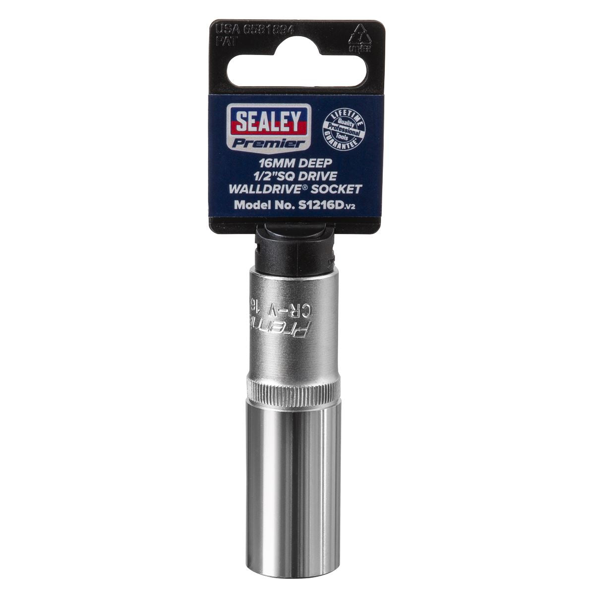 Sealey S1216D WallDrive® Socket 16mm Deep 1/2"Sq Drive Sealey