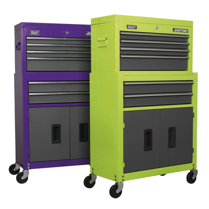 Sealey AP2200BBCP Topchest & Rollcab Combination 6 Drawer with Ball-Bearing Slides - Purple/Grey Sealey