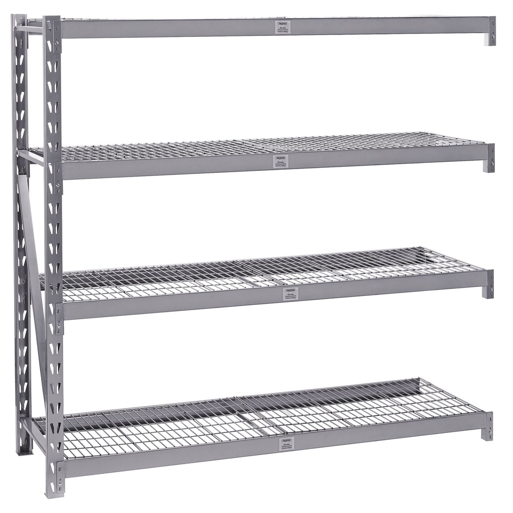 Draper 05229 Expert Heavy Duty Steel 4 Shelving Extension Unit 1959 x 610 x 1830mm Draper