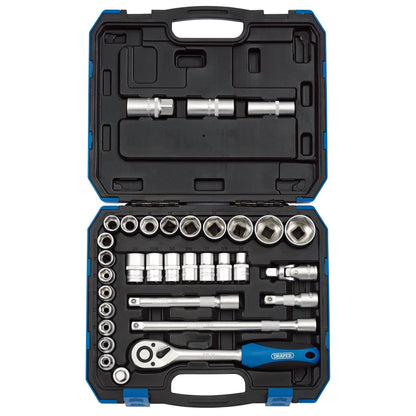 Draper 16363 Combined MM/AF Socket Set 1/2" Sq. Dr. 33 Piece Draper