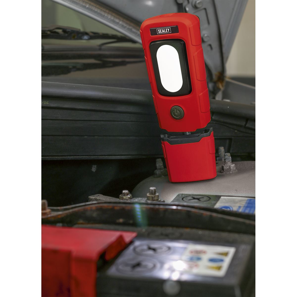 Sealey LED3601R Rechargeable 360° Inspection Light 3W COB & 1W SMD LED Red Lithium-Polymer Sealey