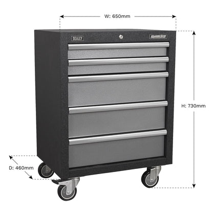 Sealey APMS58 Modular 5 Drawer Mobile Cabinet 650mm Sealey